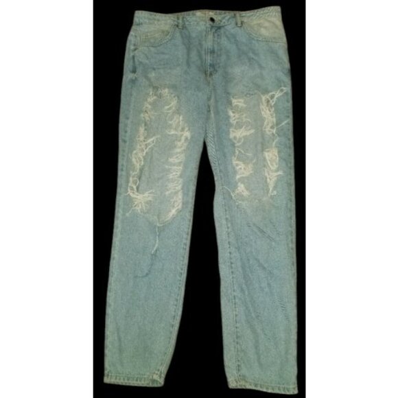 * FOREVER 21 Distressed Denim Boyfriend Jeans Juniors Size 30 - Picture 1 of 5